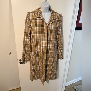 Plaid button front coat. Size small. Very well made. Excellent condition.
